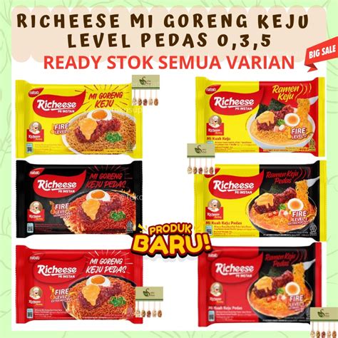 Jual Ready Mi Goreng Keju Richeese Level 0 3 And 5 Mie Instan Ramen Keju