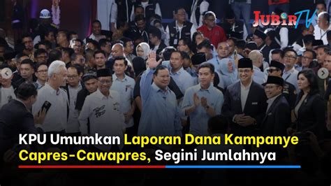 Kpu Umumkan Laporan Dana Kampanye Capres Cawapres Segini Jumlahnya