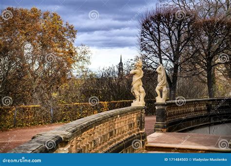 Sculptures In The Territory Of Baroque Zwinger Palace In Dresden