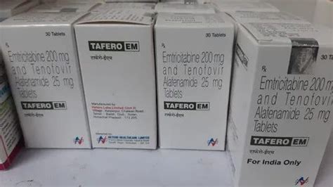 Tafero EM Emtricitabine 200 Mg And Tenofovir Alafenamide 25 Mg Tablets