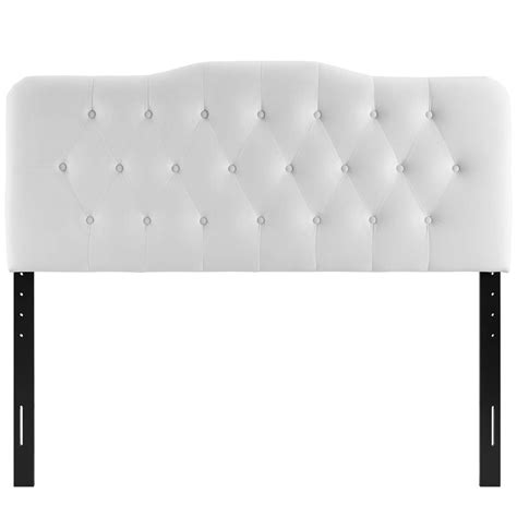 Annabel Queen Diamond Tufted Performance Velvet Headboard In White