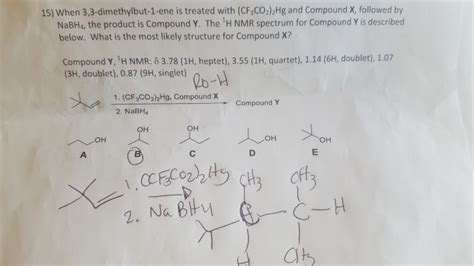 Solved When Dimethylbut Ene Is Treated With Cf Chegg