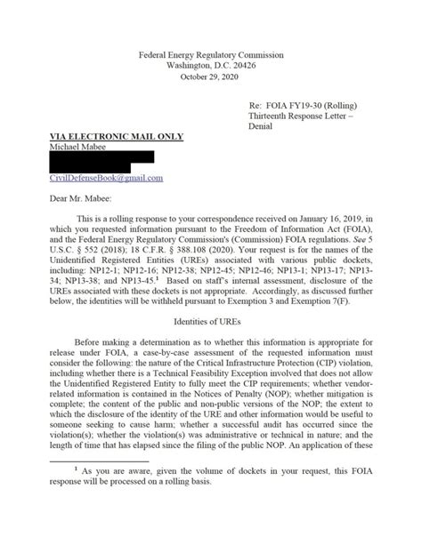 Foia Thirteenth Determination Letter R Pdf Secure