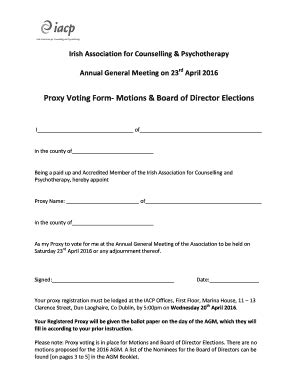 Proxy Vote Form Fill And Sign Printable Template Online