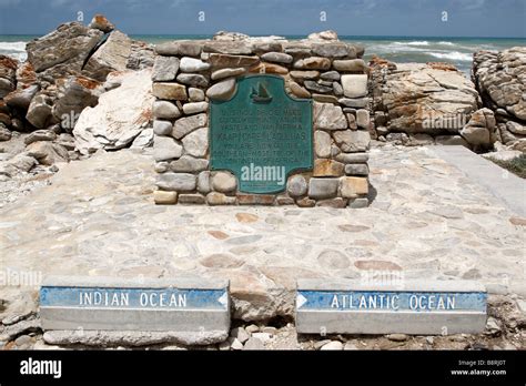 Simple Stone Marker Cape Agulhas South Africa Stock Photo Alamy