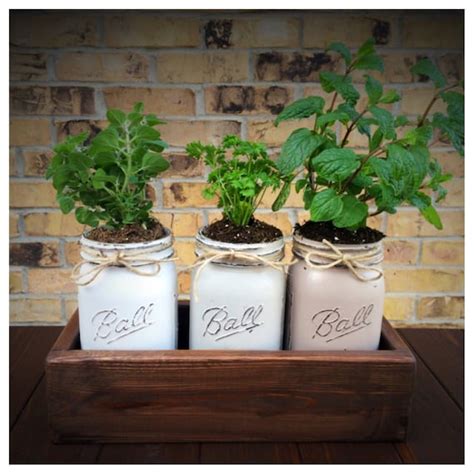 Items Similar To Mason Jar Planter Box On Etsy