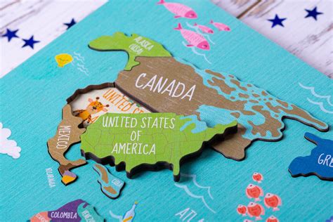 Kids Puzzle World Map Puzzle Educational Toy Wooden - Etsy