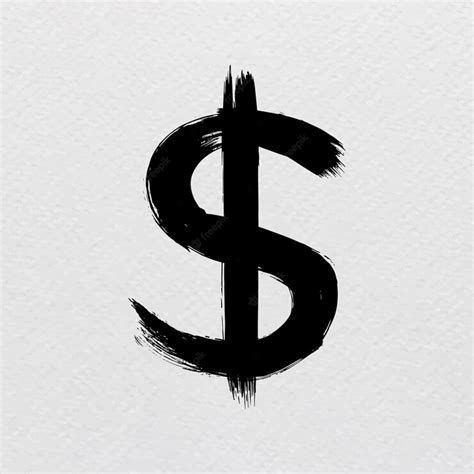 Free Vector | Dollar symbol brush stroke hand drawn vector font style