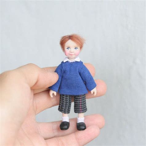 112th Scale Ooak Dollhouse Miniature Poseable Little Boy Doll Etsy France