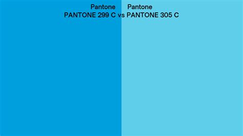 Pantone 299 C vs PANTONE 305 C side by side comparison