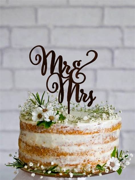 Wedding Cake Topper Mr Mrs Custom Wooden Mr And Mrs Cake Etsy Uk