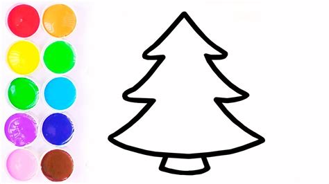 Aprende Colores Dibuja Y Colorea Arbol Del Navidad Learn Colors