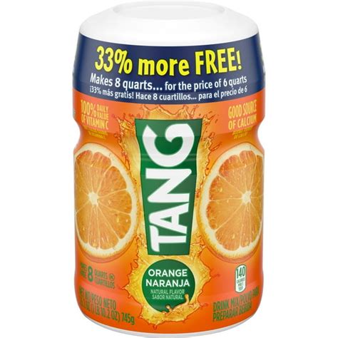 tang orange naturally flavored powdered soft drink mix  oz canister