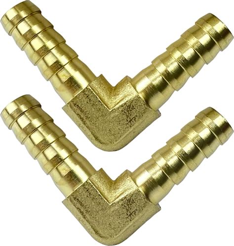 2PCS Brass Hose Barb Fitting 3 8 Barbed X 3 8 Barbed 90 Degree Elbow