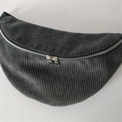 Sac Banane Xxl Velours Noir Anthracite Valencroix