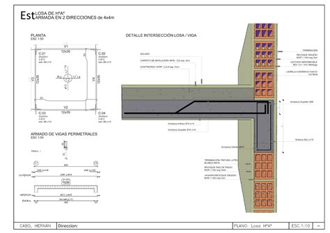 Detalles Constructivos Cad Losa De Hormigon Armado Armada En