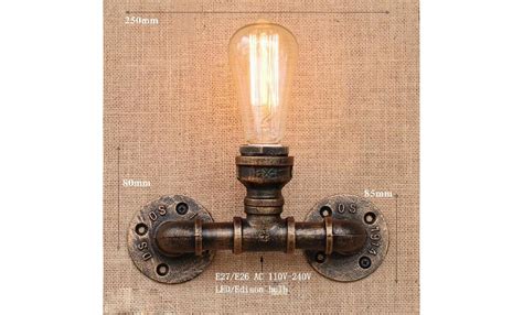 Steam Punk Loft Industrielle Fer Rouille Tuyau D Eau R Tro Mur Lampes