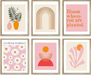 Amazon Drsoum Hot Pink Wall Art And Boho Wall Art Prints Flower