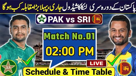 Pakistan Vs Series Odi Series Schedule Srilanka Tour Of Pakistan 2024