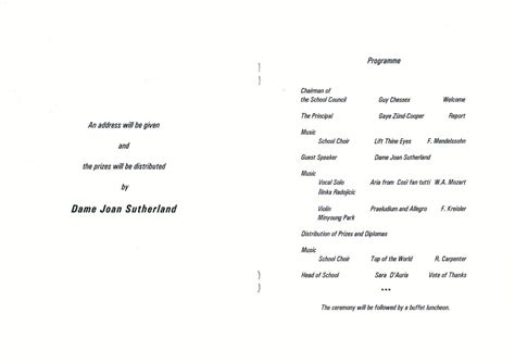 Graduation Programme 1997 – st georges school library 