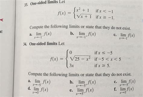 Solved One Sided Limits Let F X {x 2 1 If X