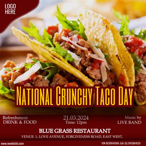 National Crunchy Taco Day 2024 Theme Orel Tracey