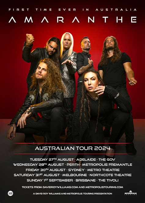 AMARANTHE Announce August and September 2024 First Ever Australian Tour