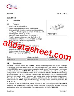 BTS7710G Datasheet PDF Infineon Technologies AG