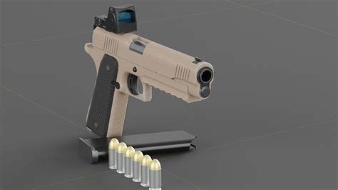 3D model Colt 1911 45 ACP with RMR VR / AR / low-poly | CGTrader