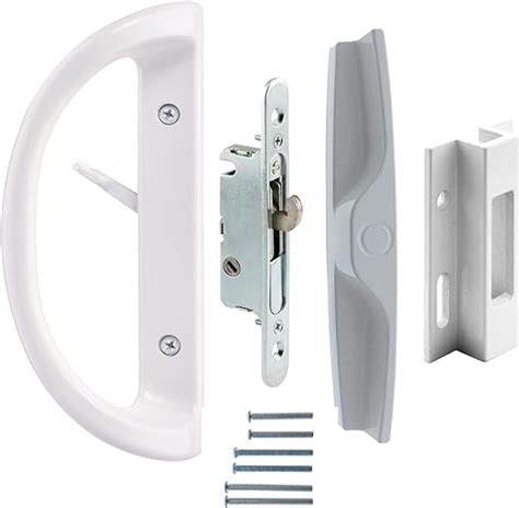 Locked Patio Sliding Door Handle Set With Mortise Lock 45° And Face Plate Perfect Whole