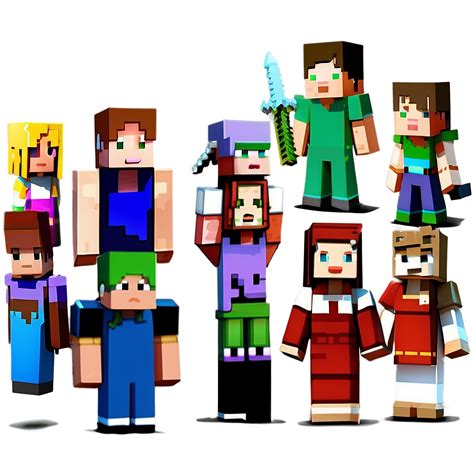 Download Minecraft Characters In Pixel Art Png 05252024 | Wallpapers.com