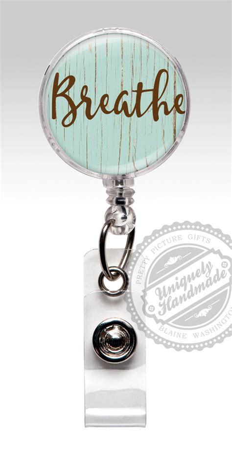 Nurse Badge Reel Retractable Id Badge Holder Ob Gyn Breathe Etsy