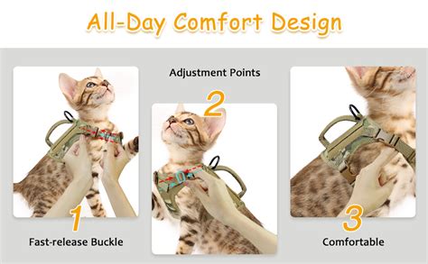 Pet Supplies Nanappice Tactical Cat Harness For Walking Adjustable