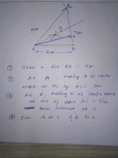 Using Ruler And Compasses Only Construct A Triangle ABC In Which BC