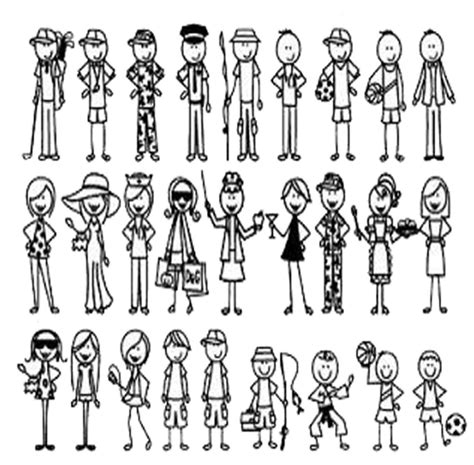 All 17 Custom Stick Figure Family Vinyl Die Cut Decal for Car Truck ...