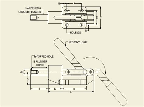 Push Pull Action Toggle Clamp Centre Base