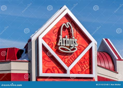 Arby`s Fast Food Resturant Exterior And Trademark Logo Editorial Image