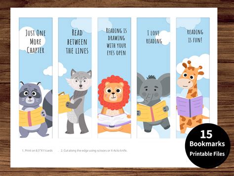 Printable Bookmarks Template, Animals Bookmarks, Printable Bookmarks ...