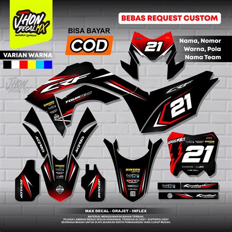 Jual Decal Crf L Full Body Simple Stiker Decal Crf Custom By