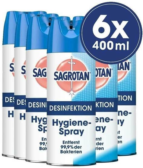 6er Pack Sagrotan Hygiene Spray je 400ml für 24 99 statt 32