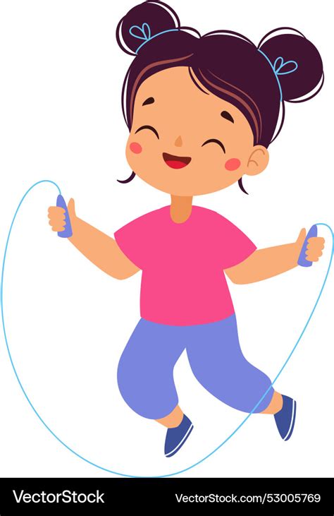 girl character skipping rope  sport royalty  vector vectorstock