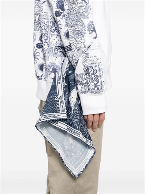 Musium Div Graphic Print Scarf Accent Sweatshirt White Farfetch