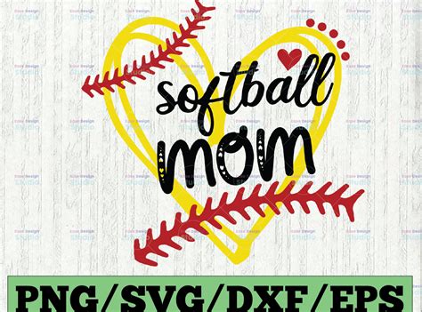 Softball Mom Svg Softball Cut File Softball Svg Softball Clipart