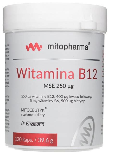 Dr Enzmann Witamina B12 MSE 250 uq METYLOKOBALAMINA 120kapsułek