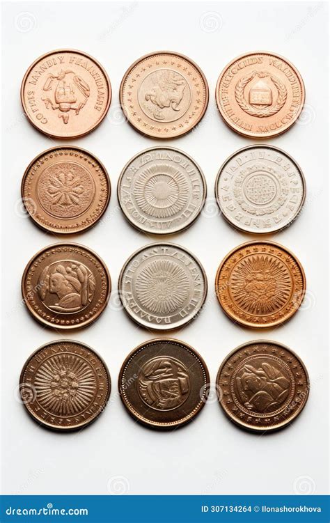 Conjunto De Monedas De Oro En Distintas Posiciones Generado Por Ai