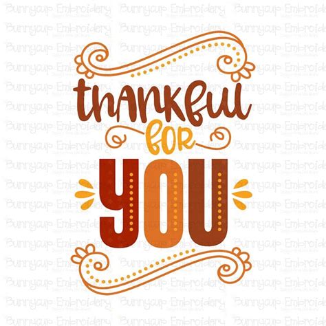 Thanksgiving Sentiments Five Thankful For You SVG Clipart Etsy