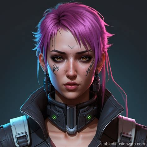 Cyberpunk Female Sprite Portrait Stable Diffusion Online