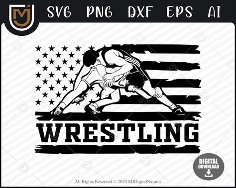 Wrestling Svg File Usa Flag Sports Svg Wrestler Svg Cut Etsy Israel