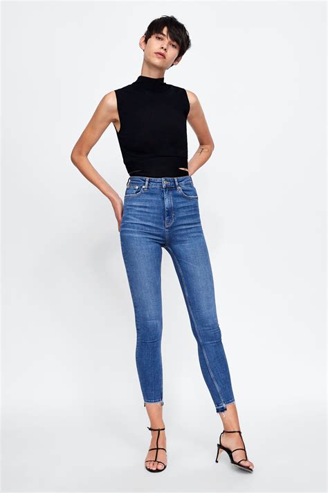 Zara Mujer Jeans Zw Premium High Waist Skinny Dover Blue Skinny