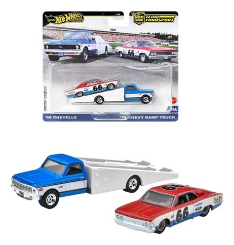 Hot Wheels Premium Team Transport Chevelle And Ramp Truck Cor Branca Mercadolivre
